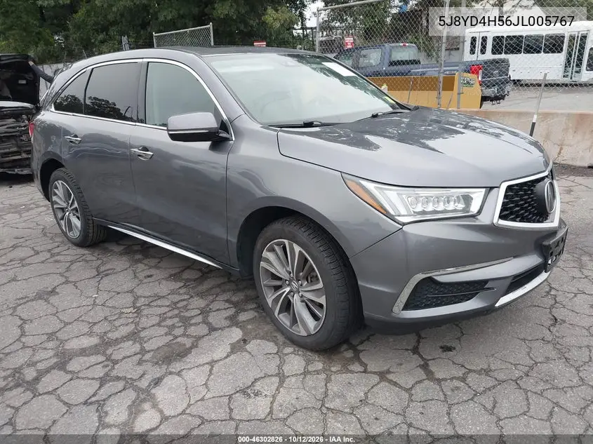 ACURA MDX 2018, VIN 5J8YD4H56JL005767