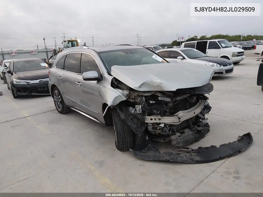 ACURA MDX 2018, VIN 5J8YD4H82JL029509