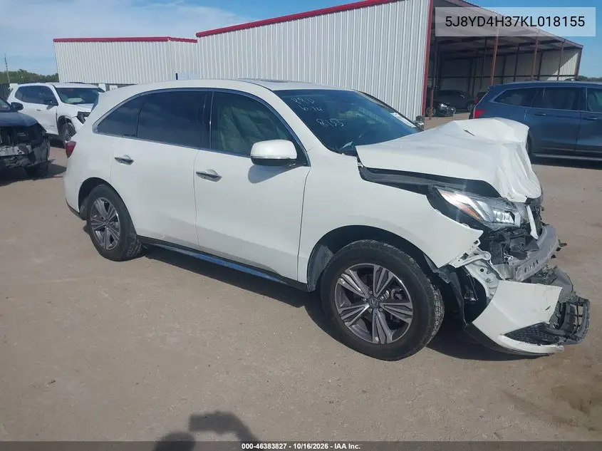 ACURA MDX 2019, VIN 5J8YD4H37KL018155