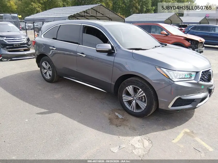 ACURA MDX 2020, VIN 5J8YD4H35LL050765