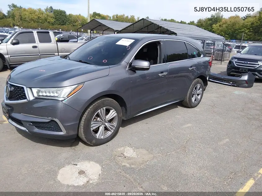 2020 ACURA MDX VIN 5J8YD4H35LL050765 — фото 2