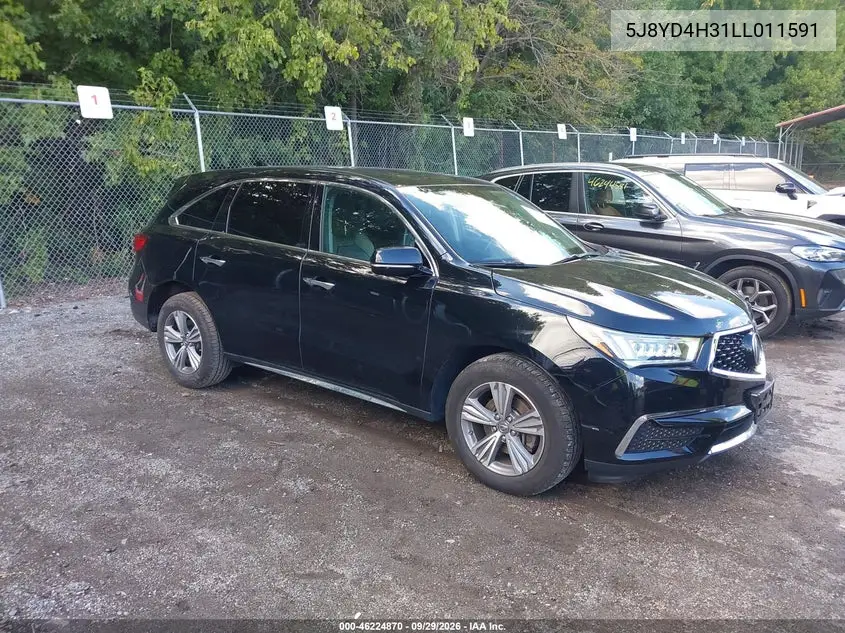 ACURA MDX 2020, VIN 5J8YD4H31LL011591