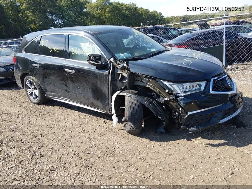 ACURA MDX 2020, VIN 5J8YD4H39LL050252