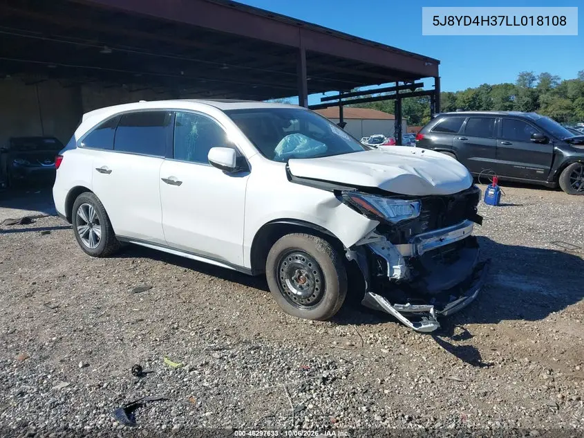 ACURA MDX 2020, VIN 5J8YD4H37LL018108