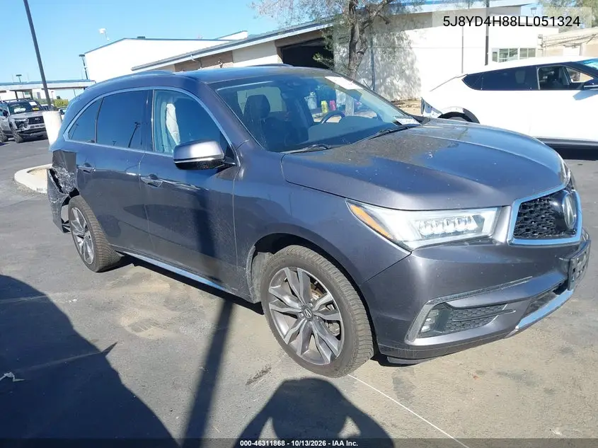 ACURA MDX 2020, VIN 5J8YD4H88LL051324