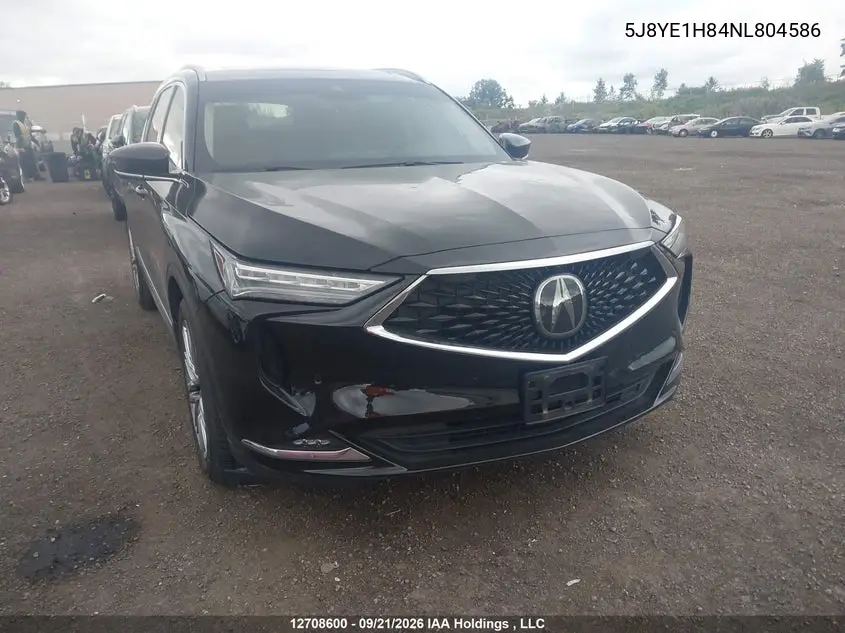 ACURA MDX 2022, VIN 5J8YE1H84NL804586