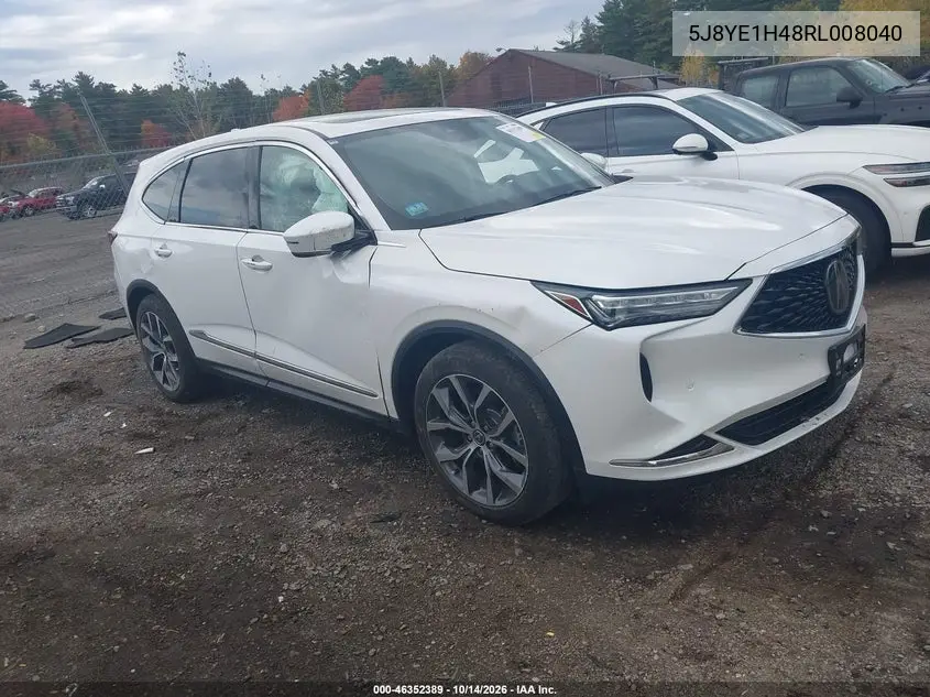 ACURA MDX 2024, VIN 5J8YE1H48RL008040