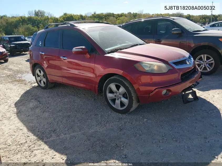 ACURA RDX 2008, VIN 5J8TB18208A005032