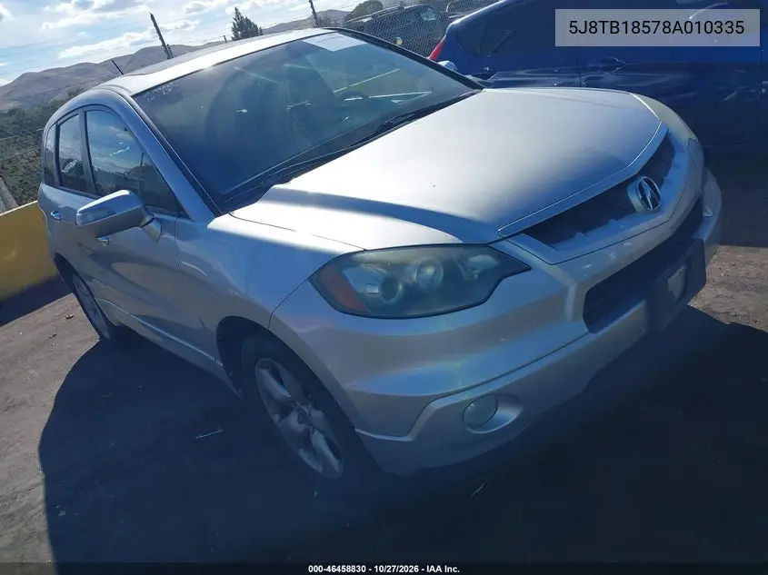 ACURA RDX 2008, VIN 5J8TB18578A010335