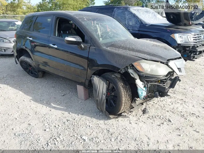 ACURA RDX 2011, VIN 5J8TB1H50BA003752