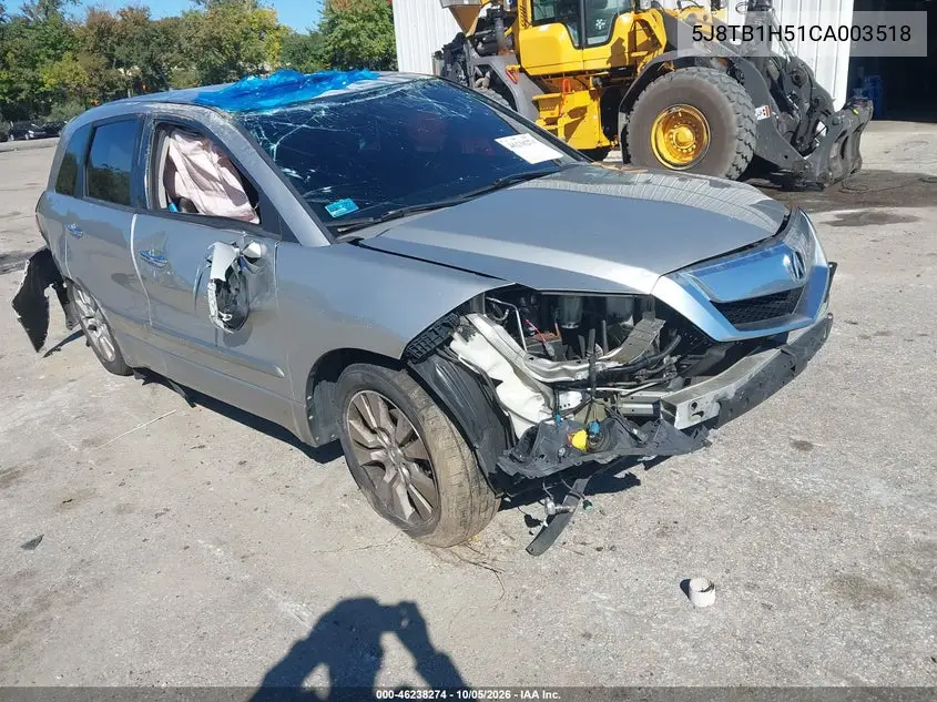 ACURA RDX 2012, VIN 5J8TB1H51CA003518