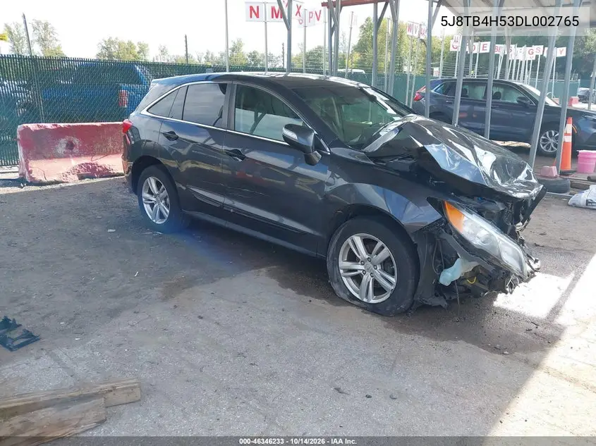 ACURA RDX 2013, VIN 5J8TB4H53DL002765