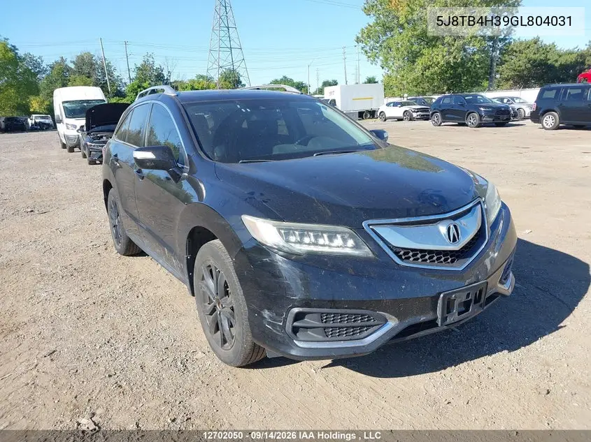 ACURA RDX 2016, VIN 5J8TB4H39GL804031