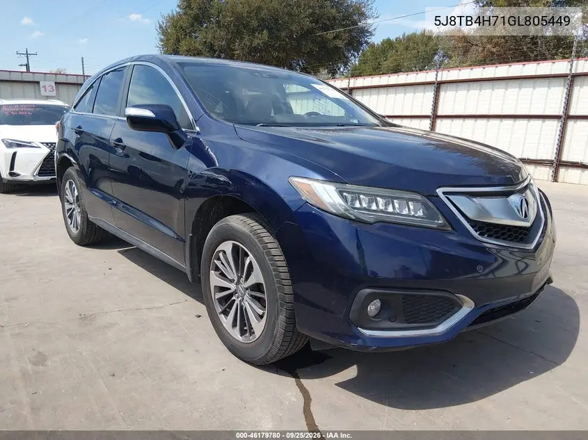 ACURA RDX 2016, VIN 5J8TB4H71GL805449