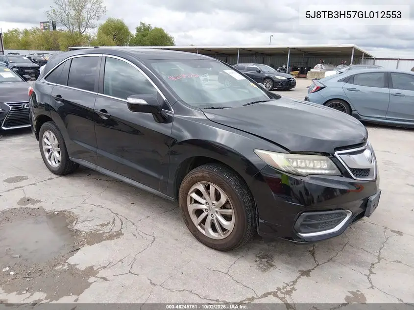 ACURA RDX 2016, VIN 5J8TB3H57GL012553