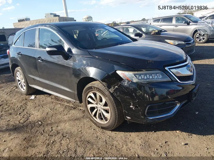 ACURA RDX 2016, VIN 5J8TB4H52GL019836