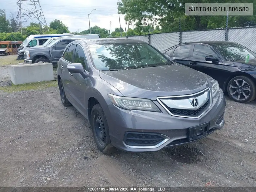 ACURA RDX 2017, VIN 5J8TB4H54HL806580