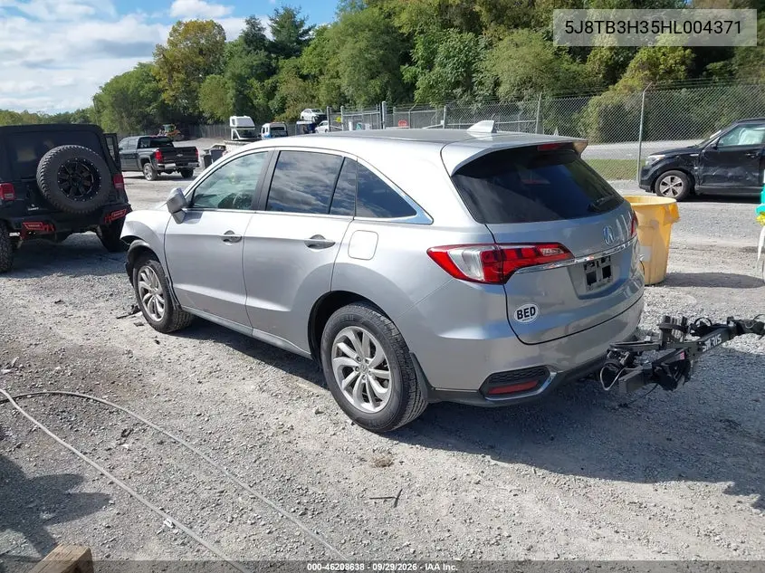 ACURA RDX 2017, VIN 5J8TB3H35HL004371