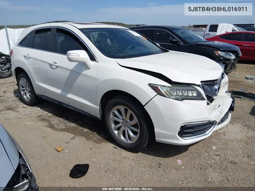 ACURA RDX 2017, VIN 5J8TB4H38HL016911