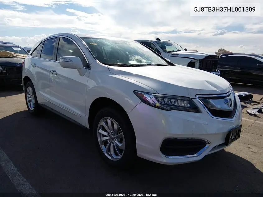 ACURA RDX 2017, VIN 5J8TB3H37HL001309