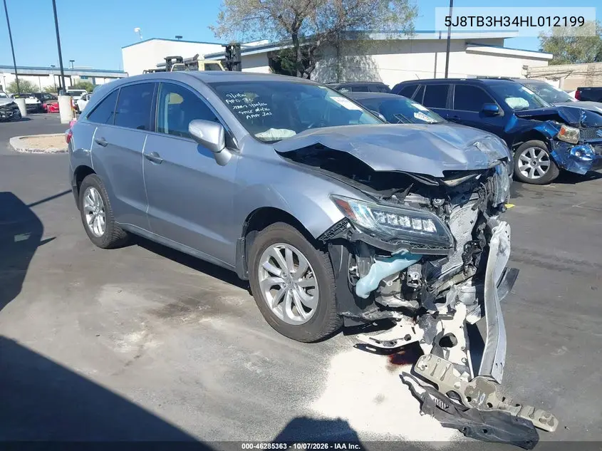 ACURA RDX 2017, VIN 5J8TB3H34HL012199