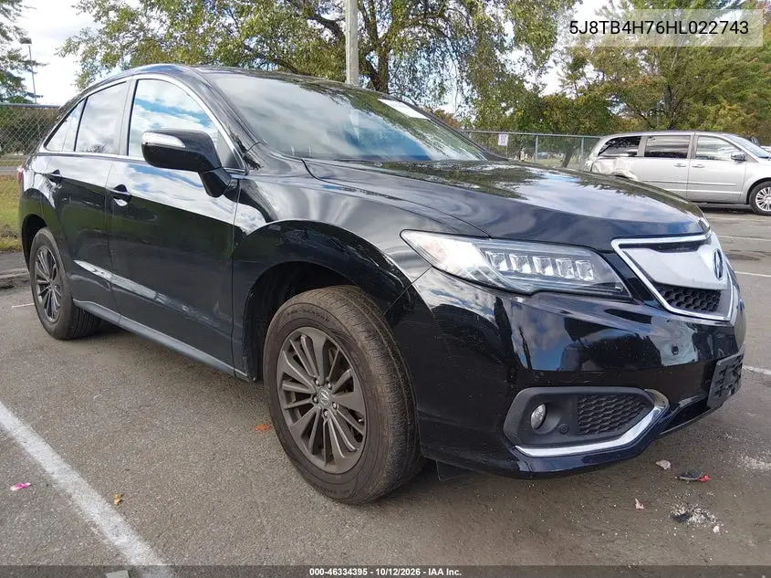 ACURA RDX 2017, VIN 5J8TB4H76HL022743