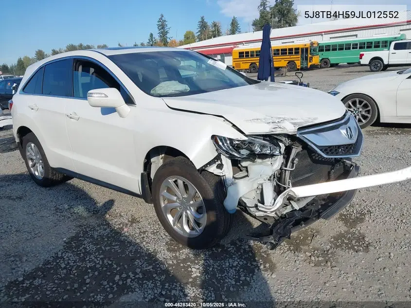 ACURA RDX 2018, VIN 5J8TB4H59JL012552