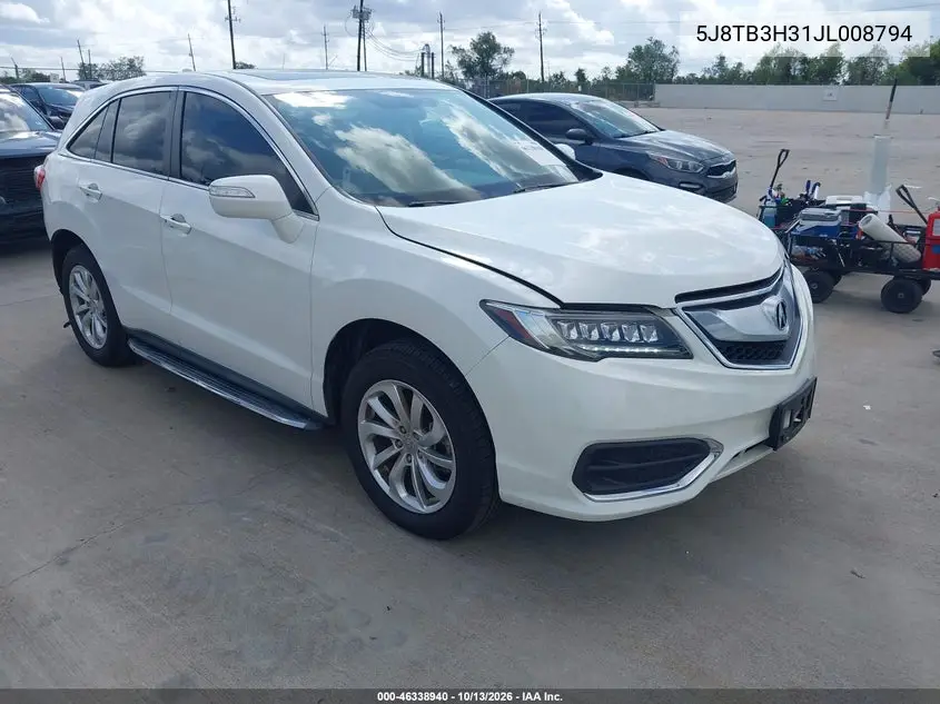 ACURA RDX 2018, VIN 5J8TB3H31JL008794