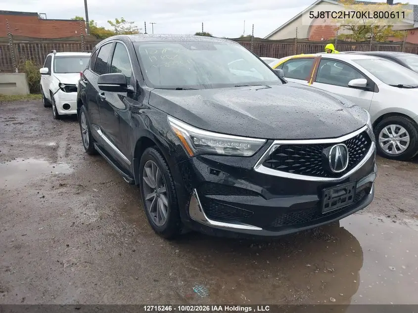 ACURA RDX 2019, VIN 5J8TC2H70KL800611