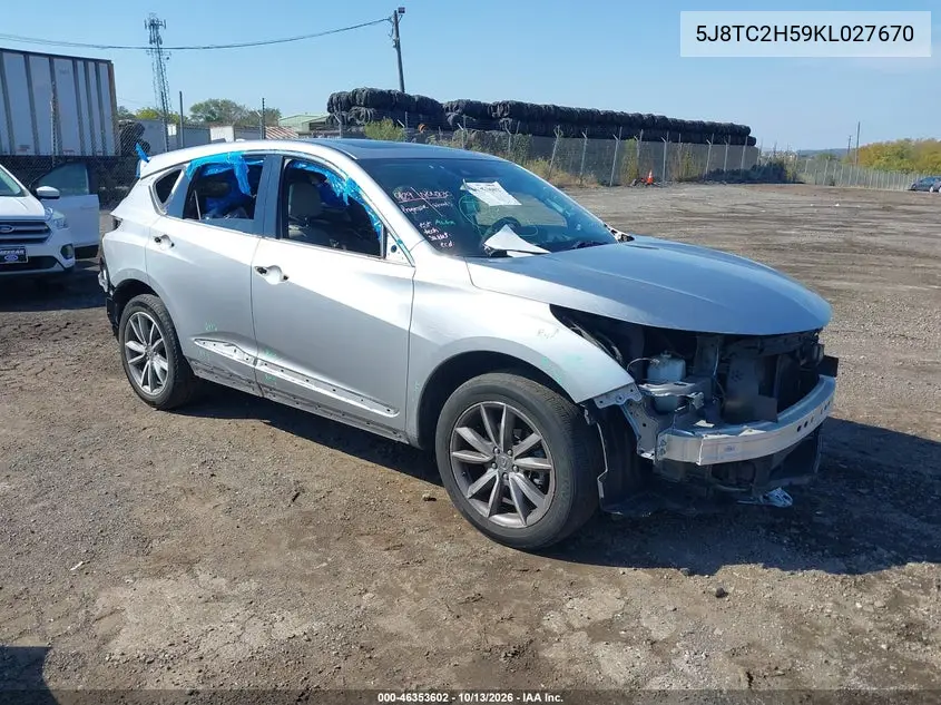 ACURA RDX 2019, VIN 5J8TC2H59KL027670