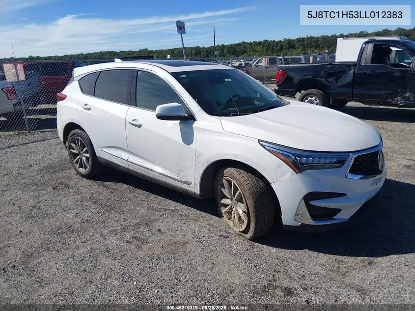 ACURA RDX 2020, VIN 5J8TC1H53LL012383