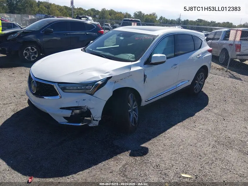 2020 ACURA RDX VIN 5J8TC1H53LL012383 — фото 2