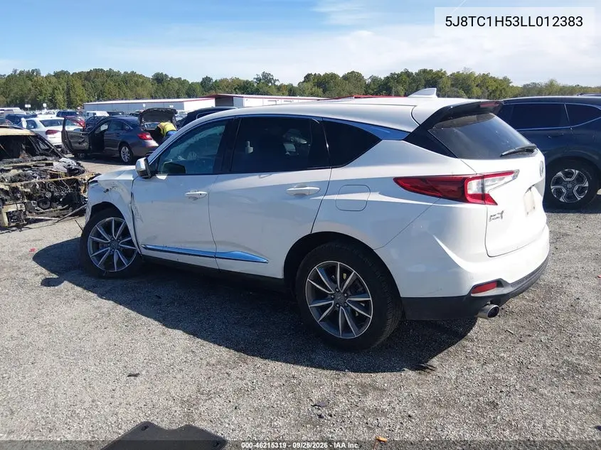 2020 ACURA RDX VIN 5J8TC1H53LL012383 — фото 3