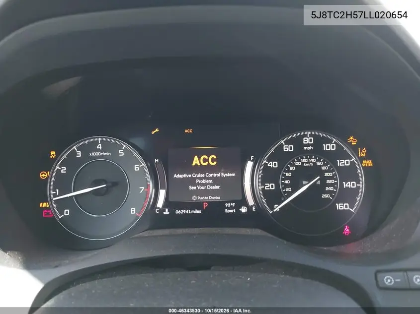 2020 ACURA RDX VIN 5J8TC2H57LL020654 — фото 7