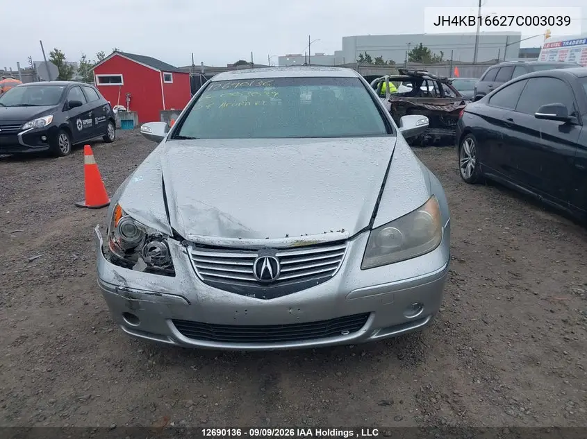2007 ACURA RL VIN JH4KB16627C003039 — фото 12