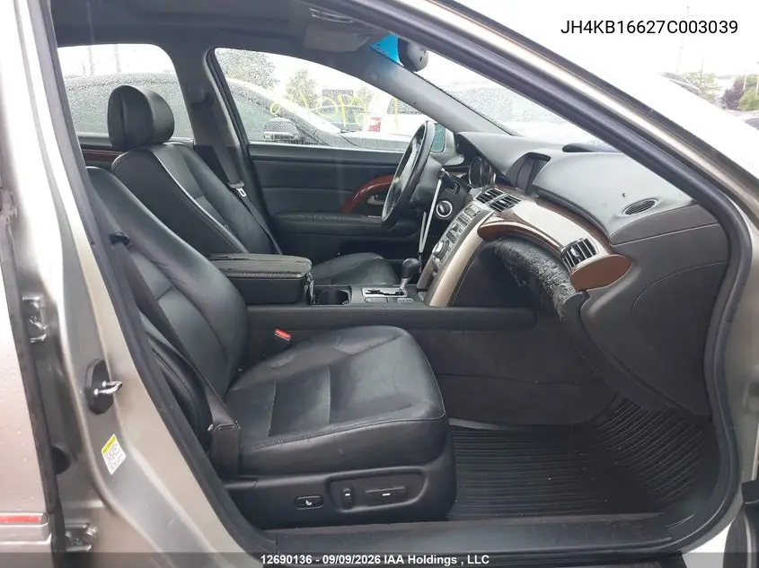 2007 ACURA RL VIN JH4KB16627C003039 — фото 5