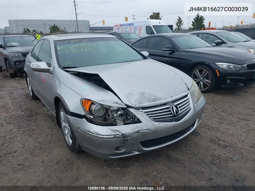 2007 ACURA RL VIN JH4KB16627C003039 — фото 6