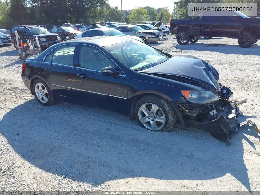 ACURA RL 2007, VIN JH4KB16507C000454