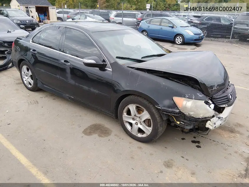 ACURA RL 2008, VIN JH4KB16698C002407