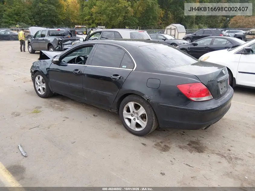 2008 ACURA RL VIN JH4KB16698C002407 — фото 3