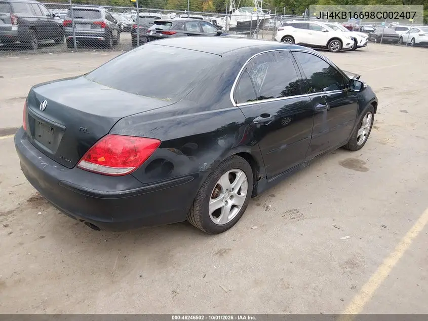 2008 ACURA RL VIN JH4KB16698C002407 — фото 4