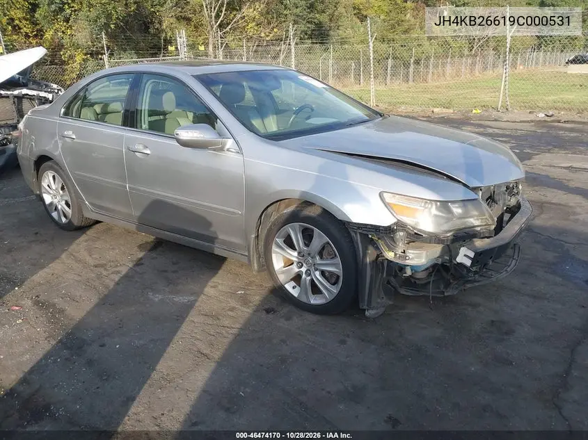 ACURA RL 2009, VIN JH4KB26619C000531