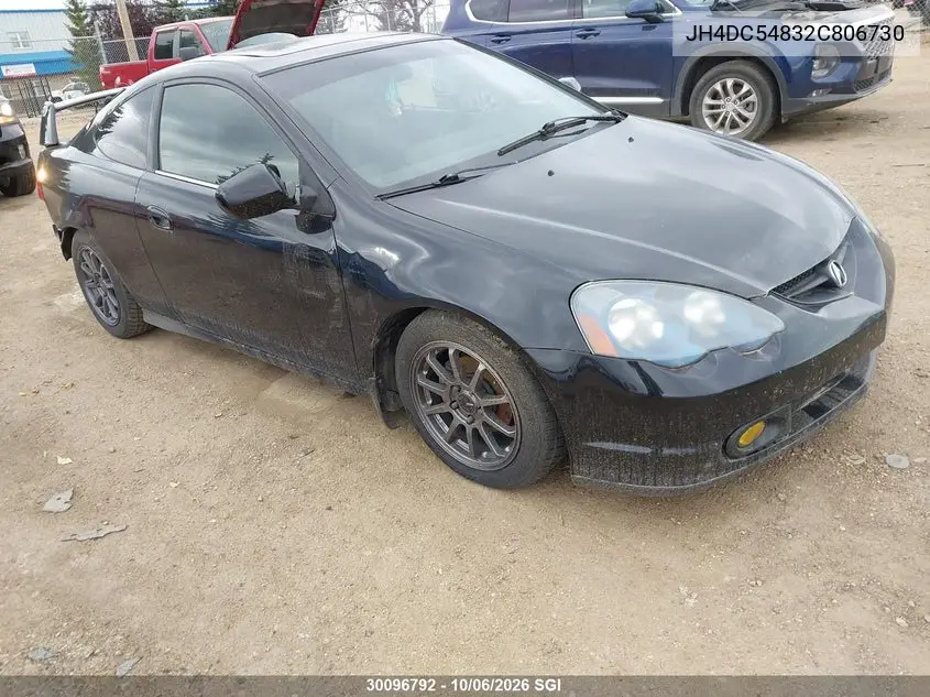ACURA RSX 2002, VIN JH4DC54832C806730