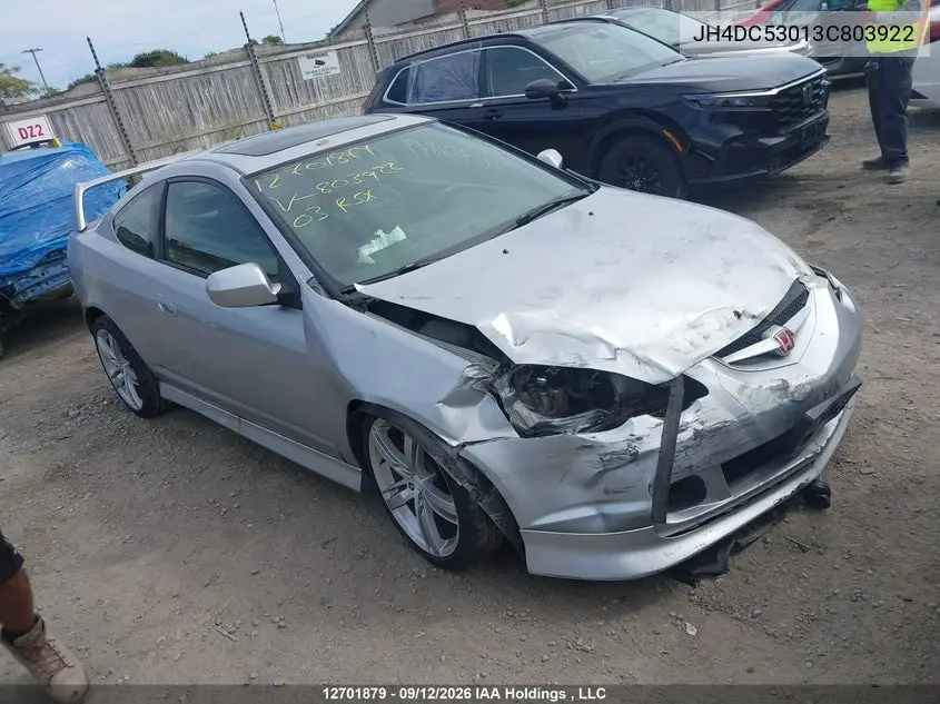 ACURA RSX 2003, VIN JH4DC53013C803922