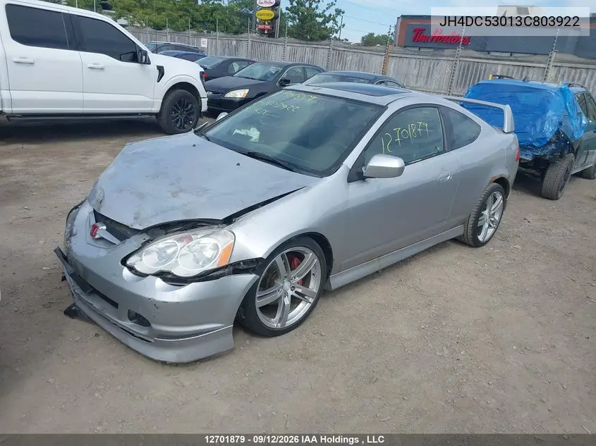 2003 ACURA RSX VIN JH4DC53013C803922 — фото 2