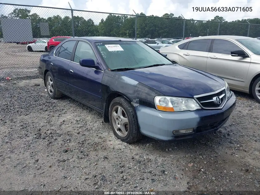 ACURA TL 2003, VIN 19UUA56633A071605