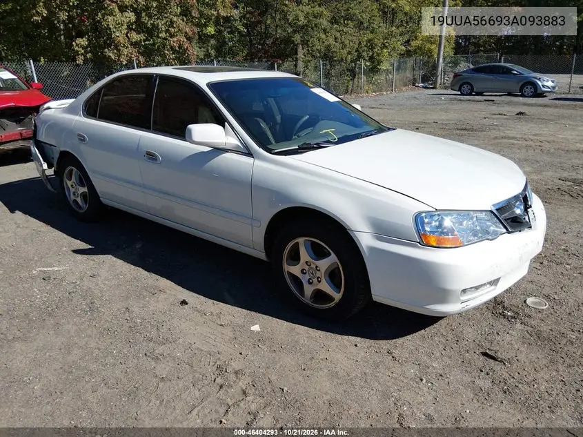 ACURA TL 2003, VIN 19UUA56693A093883