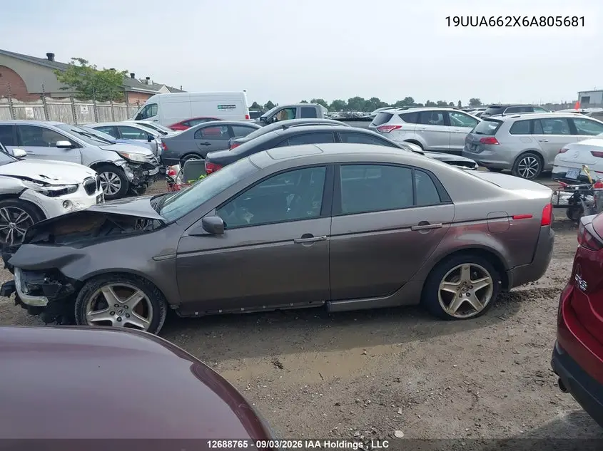 ACURA TL 2006, VIN 19UUA662X6A805681