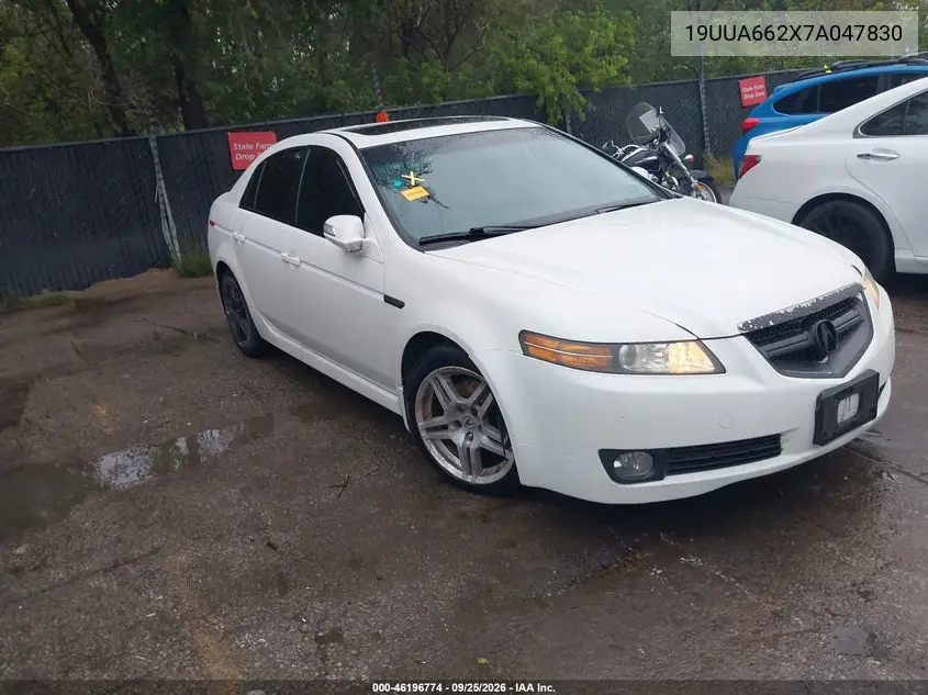 ACURA TL 2007, VIN 19UUA662X7A047830