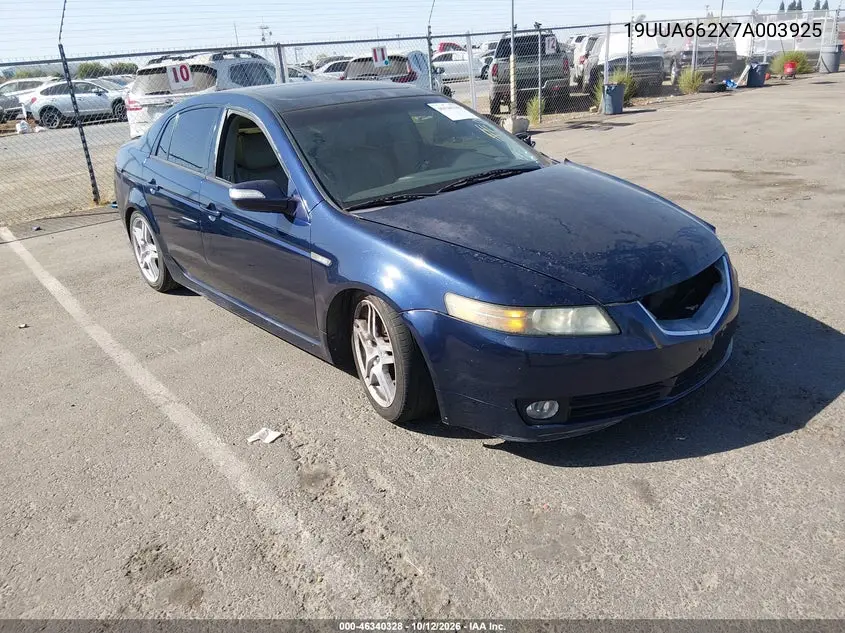 ACURA TL 2007, VIN 19UUA662X7A003925
